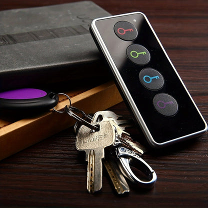 RF Key Finder 4 Receivers No App Required – Wireless Item Locator 131ft Range with LED Flashlight, Easy for Seniors, Find Keys Phones Wallets TV Remotes, Batteries Included