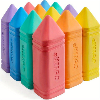 Jumbo Sidewalk Chalk 12 Pack 6 Colors Washable Non-Toxic Outdoor Chalk for Kids Toddlers Cone Shaped Sidewalk Art Playground School Supplies Birthday Christmas Gift