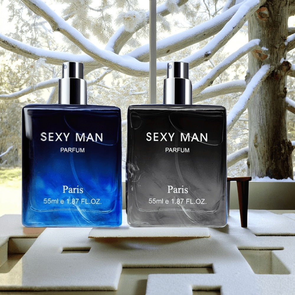 Cologne Spray for Men SEXY MAN Two-Bottle Set with 7054A and 7054B Color Options and Gift Vial