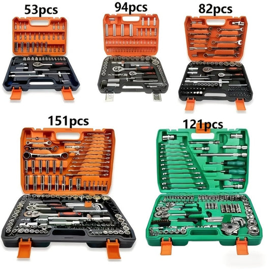 Premium Stainless Steel Repair Tool Kit 55/82/94/121PCS – Complete Automotive & Home Repair Set | Multi-Function Hand Tools | No Charging Required | Easy to Use | Perfect Gift for Men
