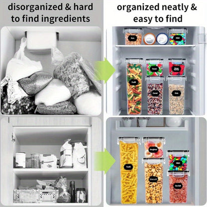 Pantry Jar Food Storage Organizer with Flip-Top Lids, Dishwasher-Safe Plastic and Six Set Sizes