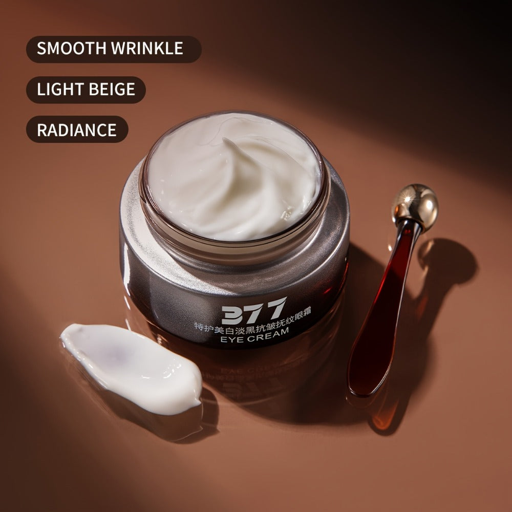MERCILEN 377 Eye Cream, 25g Brown-and-Silver Cosmetic Jar with Included Metal Applicator Spoon