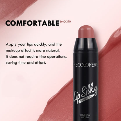 Lipstick Set, PECOLOVERS 6-Piece Cream Crayon Collection with Nude, Rose, Berry and Red Colors