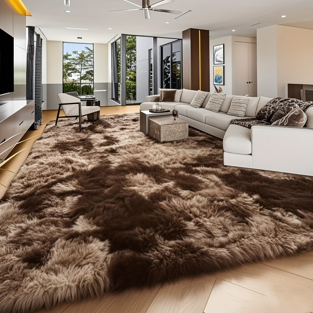 Area Rug 8x10 Plush Shag with 1.7-Inch Pile and Nine Machine-Washable Colors for Living Spaces