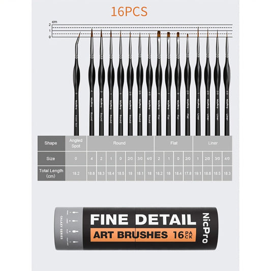 Miniature Paint Brush Set 16 & 24 Pcs – Professional Fine Detail Painting Kit with Brush Holder & Carry Bag | Acrylic Watercolor Oil Warhammer DnD Model Brushes | Gift for Artists Hobbyists Ages 14+