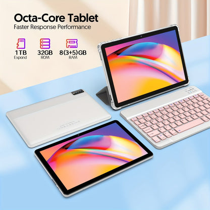 Android Tablet 10-Inch 2-in-1 with Android 14, 8GB Total RAM, 32GB Internal Storage and Keyboard Options