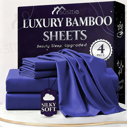 Four-Piece Sheet Set with Flat Sheet, Fitted Sheet, Two Pillowcases and 48 Exact Color-Size Options