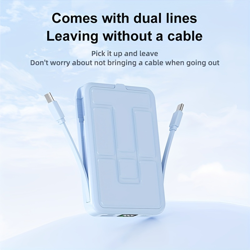 10000mAh Mobile Power, 22.W Magnetic Charging Treasure, Comes with Convenient Dual Cable, with LED Power Display, Stand Mobile Power, Can Charge 5 Devices At The Same Time, Comes with Stand, Can Be On The Plane