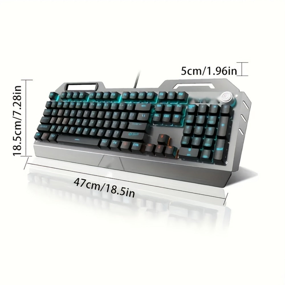 Full-Size 104-Key Wired Gaming Keyboard with Volume Knob in Seven White or Black Options Pictured
