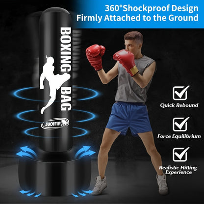 69-Inch Freestanding Inflatable Punching Bag with Fillable Base for Indoor or Outdoor Fitness Training