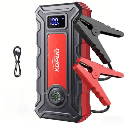 Car Jump Starter 6000A Portable Battery Booster Pack – 12V Emergency Start for Gas & Diesel Engines, Power Bank, LED Flashlight, LCD Display, Compact Camping Essential
