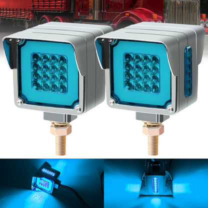 LED Side Marker Lights Square Truck Cab Clearance Lights 12V Waterproof Turn Signal Indicator Side Lights for Cars Trucks Trailers, Multi-Color Available (Red Amber Blue Green Purple Ice Blue)