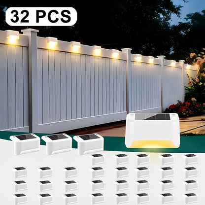 Solar Powered LED Deck Lights – Auto On/Off Outdoor Step Lights for Stairs, Fence, Pathway & Patio, 12-Hour Continuous Lighting, Weatherproof Solar Stair Lights for Garden, Yard & Commercial Use