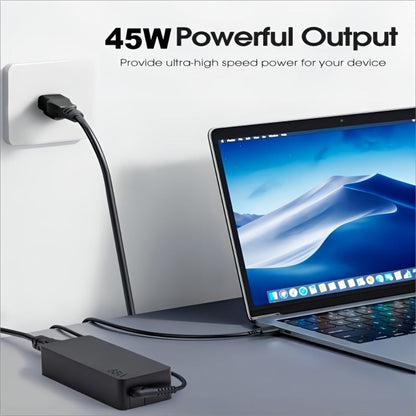 45W USB-C Laptop Charger for Lenovo Chromebook ThinkPad, HP Chromebook Spectre, Dell, Acer, Asus – Universal Type-C Power Adapter 20V 2.25A with US Power Cable
