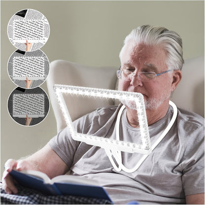 Hands-Free Magnifier with Light – 43 LED Full Page Lighted Magnifier for Reading, Flexible Gooseneck Stand, Battery Powered Magnifying Glass for Seniors & Low Vision
