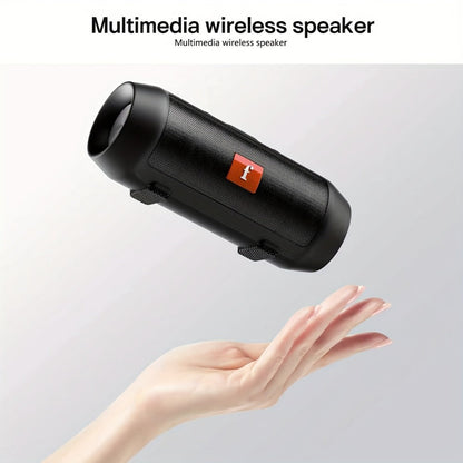 Bluetooth Speaker Cylindrical TWS Stereo-Pairing Model with USB Charging and Red or Black Color Options