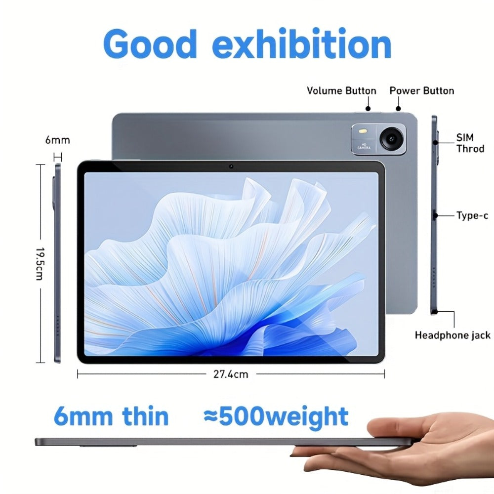 4G LTE Tablet 10.1 Inch Android 14 14GB RAM 256GB ROM 1TB Expandable Dual SIM Phone Call 5G WiFi Octa-Core T606 InCell Display Face Recognition Gaming Office Entertainment Tablet – Unlocked