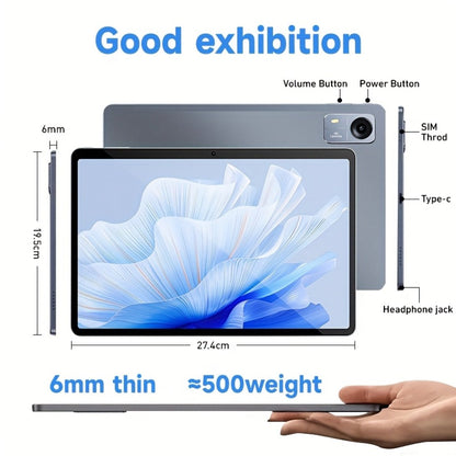 4G LTE Tablet 10.1 Inch Android 14 14GB RAM 256GB ROM 1TB Expandable Dual SIM Phone Call 5G WiFi Octa-Core T606 InCell Display Face Recognition Gaming Office Entertainment Tablet – Unlocked