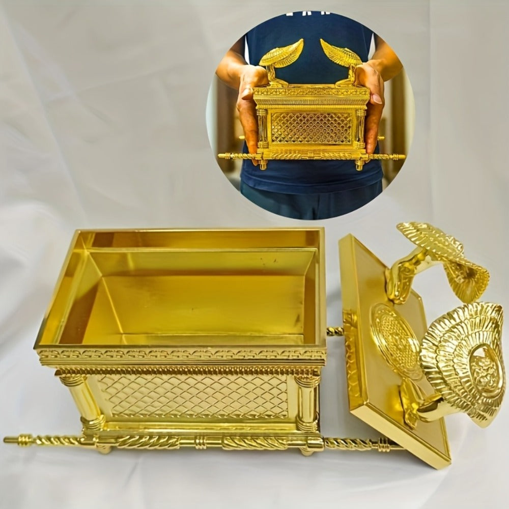Ark of the Covenant Tabletop Figurine in Medium or Large Sizes with One- or Two-Piece Gold-Tone Options