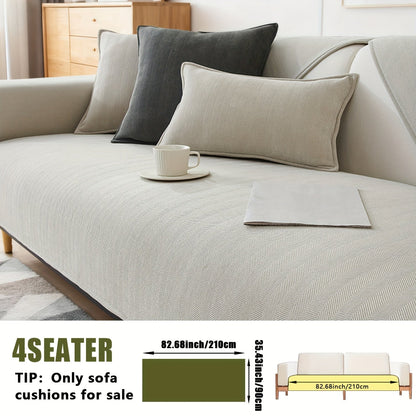 Sofa Cover Ribbed Chenille Stretch Panels with Non-Slip Design for 1 to 4 Seats, Armrests or Cushions