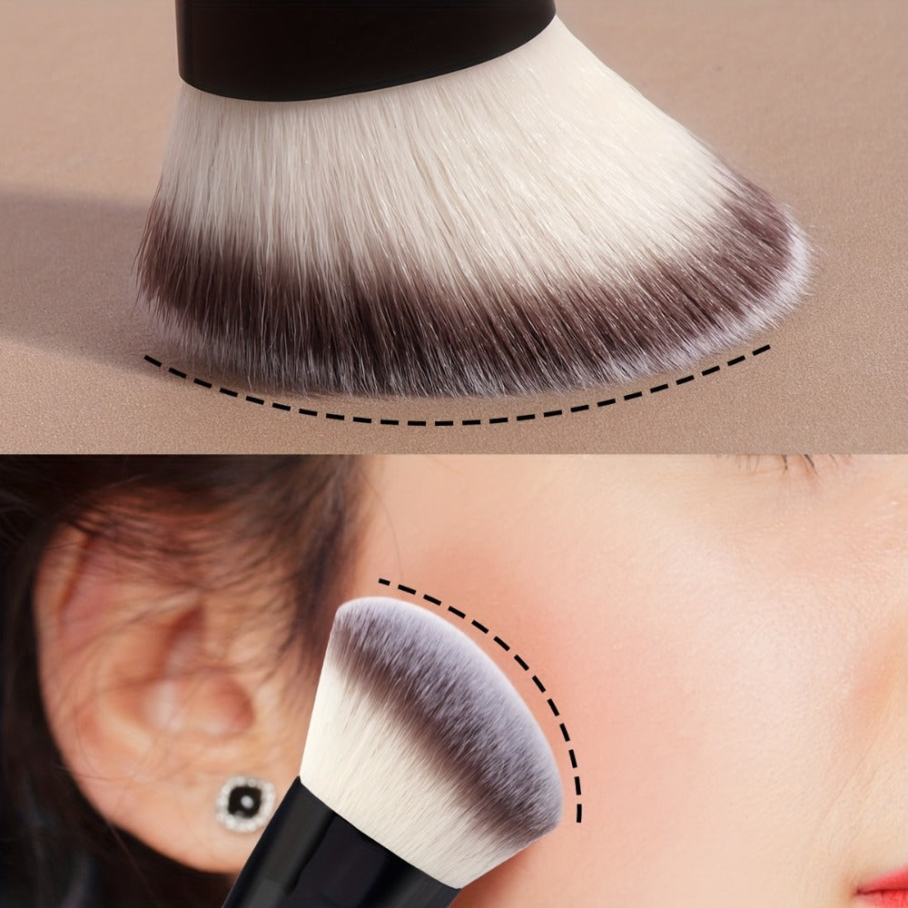 Double-Ended Makeup Brush Set 4Pcs – Bevel Taper Foundation Contour Blush Powder Brushes Professional Travel Makeup Tools Kit for Women Black Beige & Black Gold