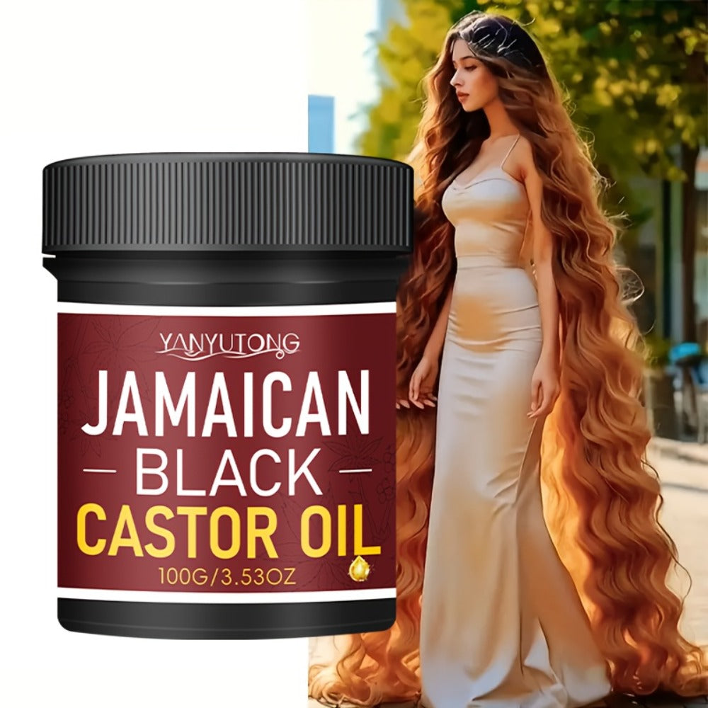 Hair Oil YANYUTONG Jamaican Black Castor 100g Red-Label Jar with Black Screw Lid for Hair and Scalp Application