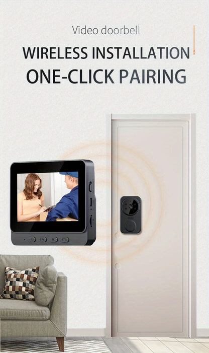 Wireless Video Doorbell Camera No WiFi No App Required 4.3-inch IPS Monitor 960P Night Vision for an Everyday Personal Care Routine