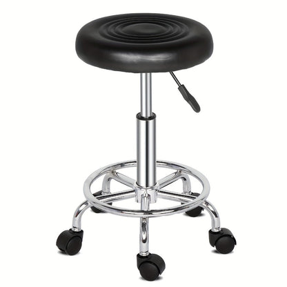 Round Padded Swivel Bar Stool 360° with Chrome Base - Adjustable Height Salon Kitchen Counter Stool for Nail