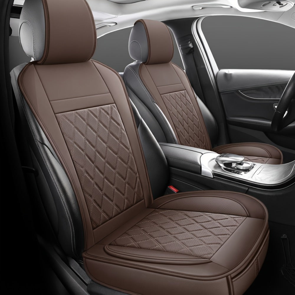 Car Seat Covers Front Pair with Full-Surround High-Back Design and Fifteen Color or Pattern Options
