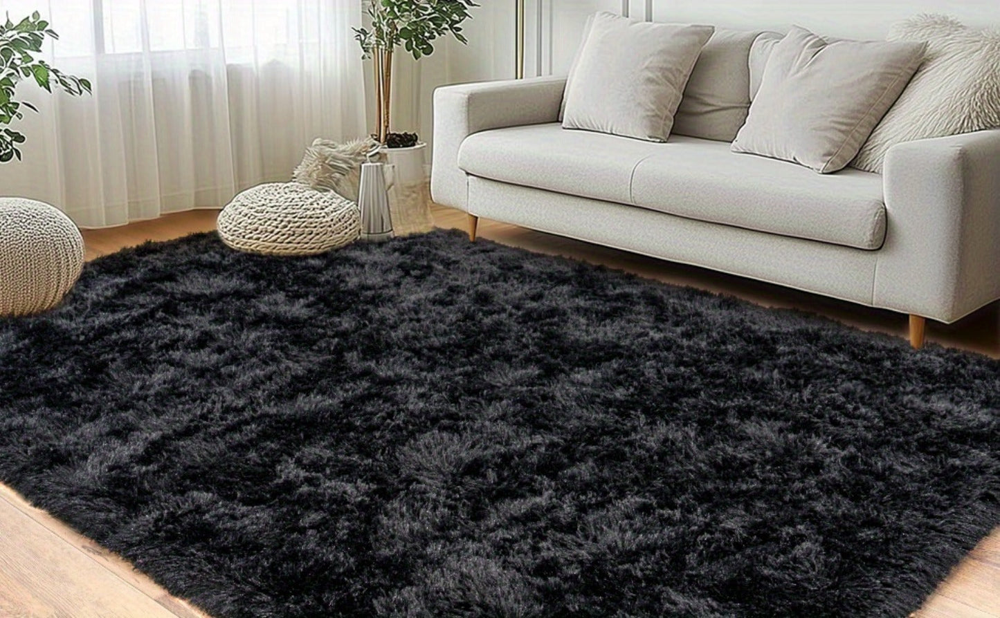 Area Rug 8x10 Fluffy Shag with 1.8-Inch Plush Pile and Nine Colors for Bedroom or Living Room
