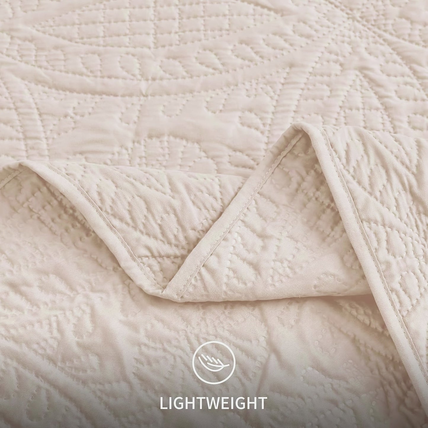 Three-Piece Lightweight Microfiber Quilt Set with Pillow Shams in Ten Size and Color Options