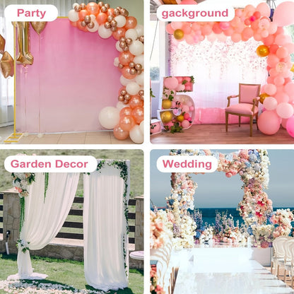 Backdrop Stand Gold Square Frame with 6.5, 6.6 and 8-Foot Selections, Adjustable Crossbar and Flat Feet