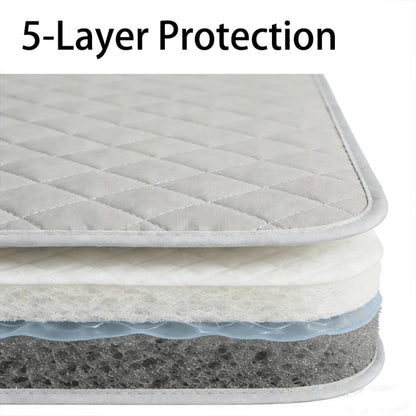 Gray Flat Mattress Protector Pad in Twin, Full, Queen or King Dimension-Labeled Checkout Options