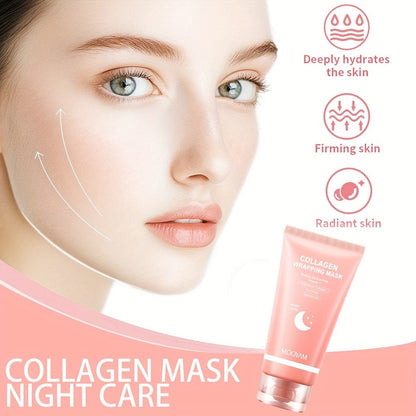 2.71 oz Hydrolyzed Collagen Night Mask with Brush, Niacinamide, Hyaluronic Acid and Vitamin C