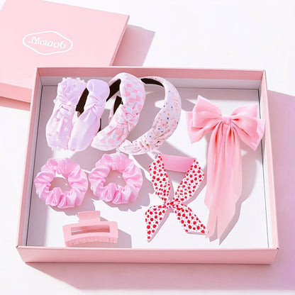 Hair Accessories Mixed Headband, Hair Clip, Hoop and Elastic Set in Fourteen Color Combinations
