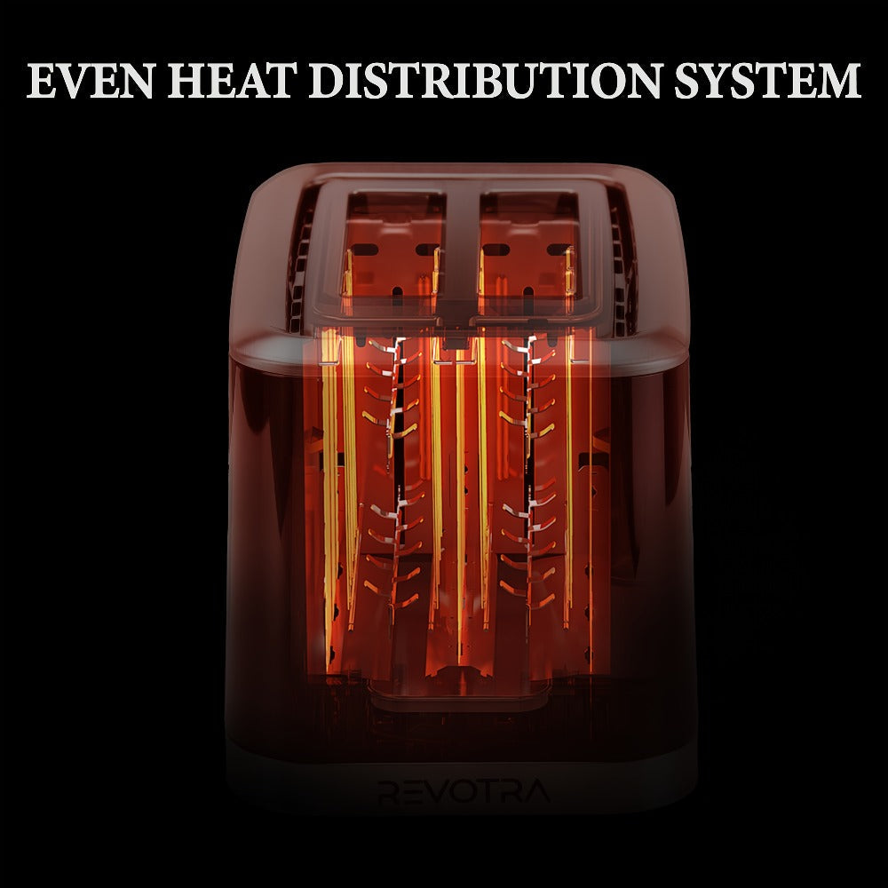 Black Two-Slice Toaster with LED Touch Panel, Six Bread Modes, Six Shade Settings and Removable Crumb Tray