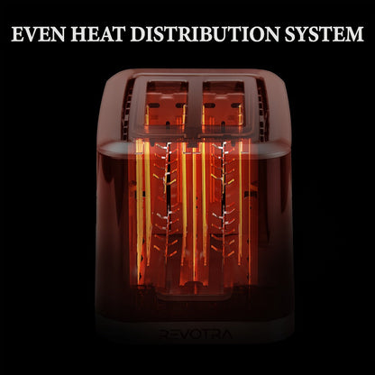 Black Two-Slice Toaster with LED Touch Panel, Six Bread Modes, Six Shade Settings and Removable Crumb Tray