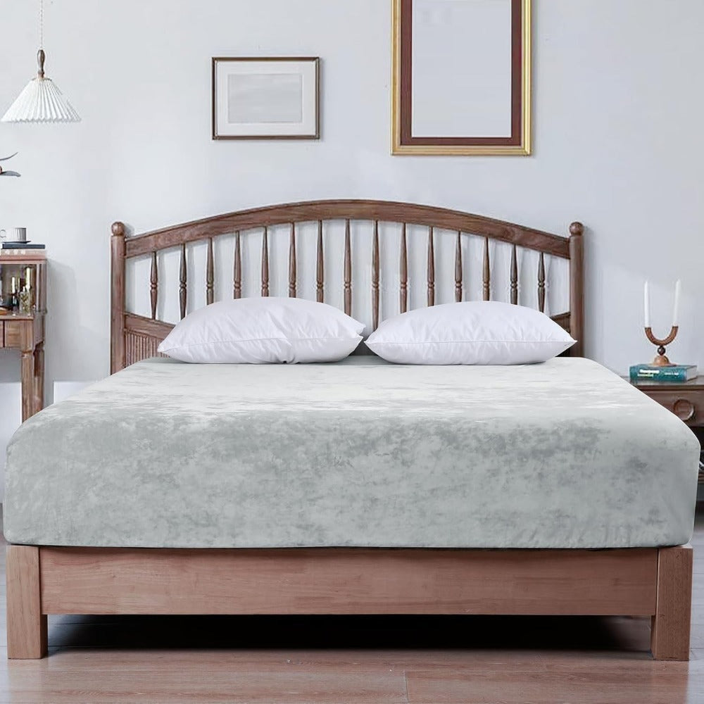 Sheet Set, Double-Sided Velvet Fitted Sheet with 12-to-16-Inch Pocket, One or Two Pillowcases and Eight Colors