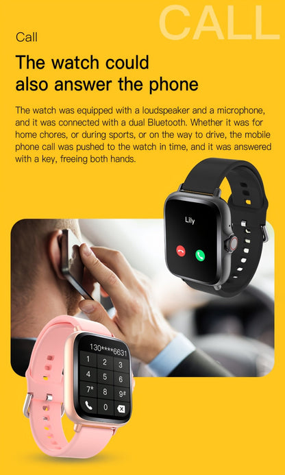 Smartwatch – Large Screen with Wireless Calling & Message Alerts, Full Touch HD Display, Heart Rate Blood Oxygen Sleep Stress Monitor…