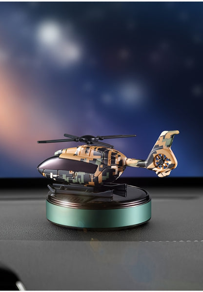 Car Air Freshener Solar Helicopter Dashboard Diffuser with Refillable Chamber and Three Color Options
