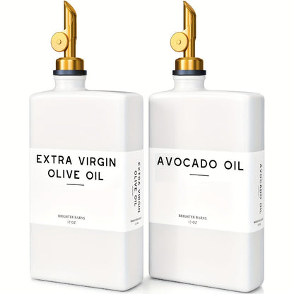 Glass Oil Dispenser Bottle 350ml - Olive Oil Vinegar Soy Sauce Coffee Syrup Dispenser for Kitchen