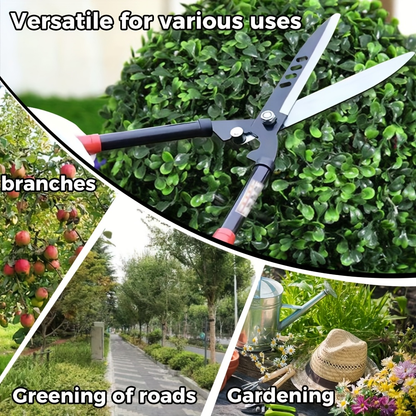 Long-Handle Hedge and Twig Shears, 20.4 Inches Overall with 10.8-Inch Blades and Red Grip Ends