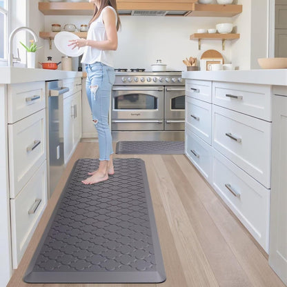 Kitchen Mat Set, 2-Piece Cushioned Standing Mats in Four Colors with 17.3x29 and 17.3x47 or 17.3x59-Inch Pairings