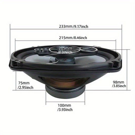1200W 5-Way Coaxial Car Speakers 6x9 Inch – HiFi Full Range 44Hz-25kHz, 4-Ohm, 89dB Sensitivity, Universal 12V Fit for Car Door Stereo Audio Upgrade (2pc Pair)