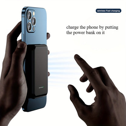 Slim Pocket Magnetic Power Bank 5000mAh 10000mAh with LED Display Wireless Charging Type-C Micro USB Input Fast Charge Battery Pack for iPhone 16 15 14 13 12 Samsung Android Travel