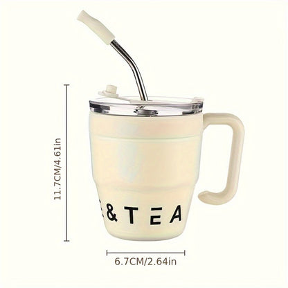 Insulated Stainless Steel Tumbler with Straw & Lid - 16oz Double Wall Vacuum BPA-Free Travel Mug for Hot & Cold Drinks