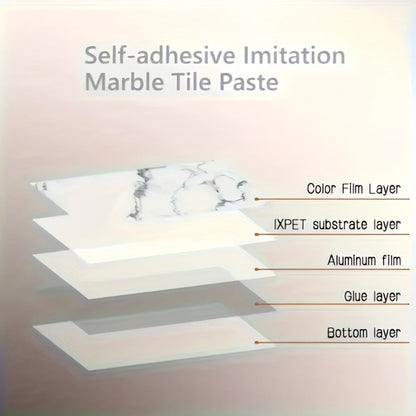 Marble-Look Peel-and-Stick Wall Covering in Four Patterns and Two Roll Lengths, 15.75 Inches Wide