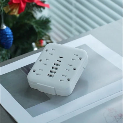 Power Strip Compact 12-in-1 Outlet Extender with 6 AC Outlets, 4 USB-A, 2 USB-C and Black or White Finish