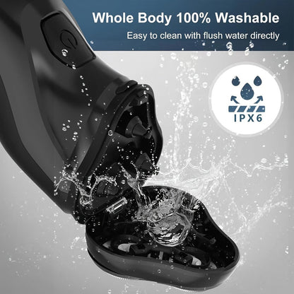 Three-Head Rotary Electric Shaver with Pop-Up Trimmer in Gunmetal or Blue Fade, ABS and Stainless Steel