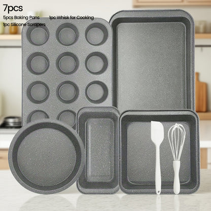 Mixed-Color Bakeware Set with 2–18 Pieces, Cake and Muffin Pans, Trays, Racks and Tools Pictured
